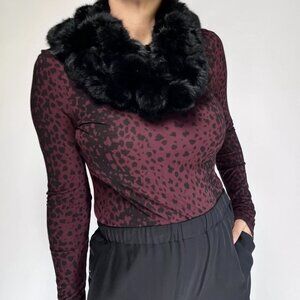 Adrienne Landau 100% Rabbit Fur Pom Pom Infinity Scarf